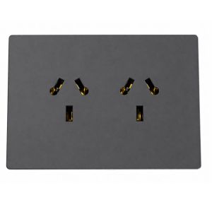 SET TOMACORRIENTE BI-NORMA DOBLE GRIS MILAN MACROLED