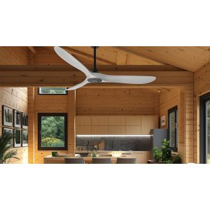 VENTILADOR DE TECHO NEGRO DUBÁI SIN LUZ CON ASPAS BLANCO SMART WINDSTYLE