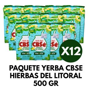 PAQUETE YERBA CBSE HIERBAS DEL LITORAL 500 GR X 12 UNIDADES - Vista 1