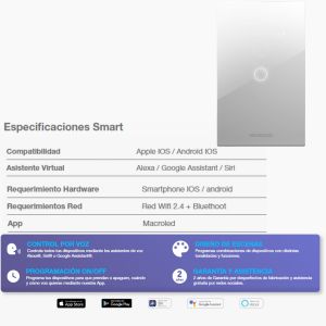 TECLA SMART ROMA MACROLED 1 CANALES CON CAPACITOR - Vista 1