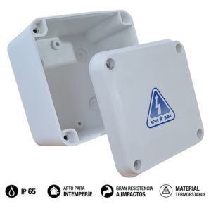CAJA DE PASO ESTANCA IP65 EXTERIOR 90X90X55 MM (BLANCO) STAR BOX - Vista 4