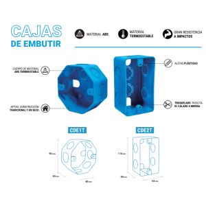 CAJA EMBUTIR OCTOGONAL GRIS STAR BOX - Vista 1