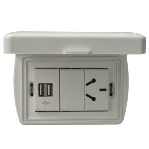 TAPA CAPSULADA EXTERIOR RIGIDA APLICAR + 1 USB DOBLE + 1 TOMA ESPECIAL 10A EXULTT