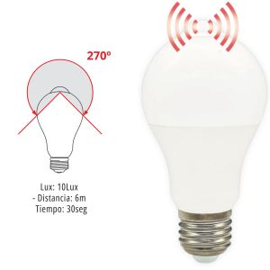 LAMPARAS LED ESPECIALES FOTOCELULA Y SENSOR DE MOVIMIENTO - 10W LUZ DIA TBCIN - Vista 1