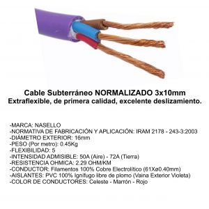 CABLE SUBTERRANEO 3X10 MM X METRO CONDUELEC - Vista 2