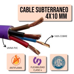 CABLE SUBTERRANEO 4X10 MM X METRO EPUYEN - Vista 2