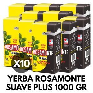 YERBA ROSAMONTE SUAVE PLUS 1000 GR X 10 UNIDADES - Vista 1