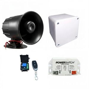 KIT ALARMA C/ SIRENA NEGRA CON CONTROL REMOTO A DISTANCIA 80 MTS 433 MHZ