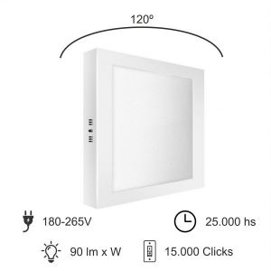 PANEL LED APLICAR CUADRADO BLANCO 24W MACROLED - Vista 6