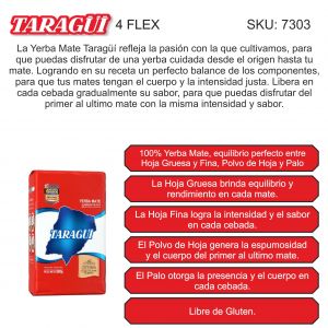 PAQUETE YERBA TARAGUI 4 FLEX 1000 GR - Vista 1