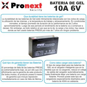 BATERIA DE GEL DE 6V 10 AH PRESS - Vista 2
