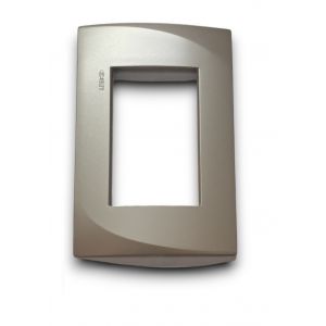 TAPA CHAMPAGNE SATINADO ENIGMA P/3 MODULOS LINEA PLEIN EXULTT