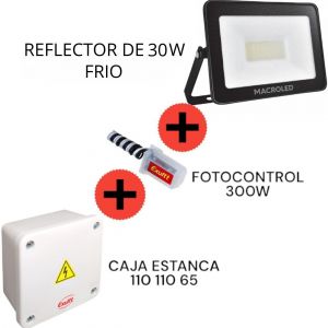 REFLECTOR LED SMD 30W FRIO IP65 MACROLED + FOTOCONTROL + CAJA ESTANCA - Vista 1