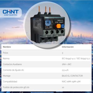 RELEVO TERMICO 2.5 - 4A P/ MINI CONTACTOR (NXC 12M) CHINT - Vista 4