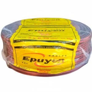 CABLE BIPOLAR BAFLE AUDIO BICOLOR ROJO Y NEGRO 0.35MM X 100 MTS EPUYEN - Vista 2