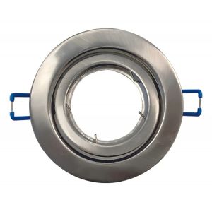 SPOT ARO DE METAL DE EMBUTIR DICROICA GU10 MóVIL PLATEADO MACROLED + ZOCALO GU10