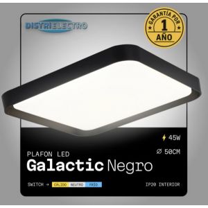 PLAFON LED ACERO NEGRO 45W GALACTIC DISEÑO CUADRADO MODERNO - Vista 3