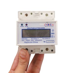 MEDIDOR DE ENERGIA CONSUMO MONOFASICO RIEL DIN DM-100SC TBCIN - Vista 3