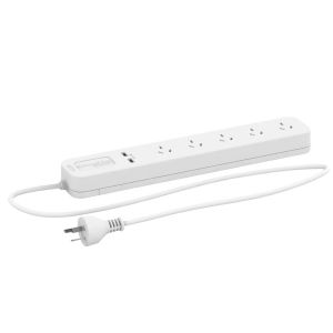 PROLONGADOR ZAPATILLA 5 TOMAS + 2 USB (1A Y 2A) BLANCO CON CABLE DE 1,5MTS SCHNEIDER - Vista 1