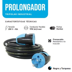 ALARGUE PROLONGADOR 3X1.5MM DE 10 MTS STAR BOX - Vista 2