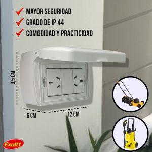 TAPA CAPSULADA EXTERIOR RIGIDA APLICAR + 2 TOMA 10A EXULTT URBANA - Vista 4