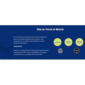 LATA DE ATUN TROZOS AL NATURAL GOMES 170 GR (11725) - Vista 1