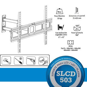 SOPORTE DE LCD / LED / PLASMA MOVIL  DE 32" A 65" PRONEXT - Vista 3