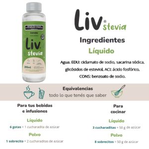 EDULCORANTE LIV STEVIA LIQUIDO 200 ML - Vista 1