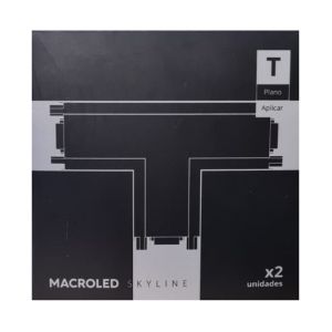CONECTOR TIPO T PLANO PARA RIEL MAGNETICO SKYLINE NEGRO MACROLED DC48V - Vista 1