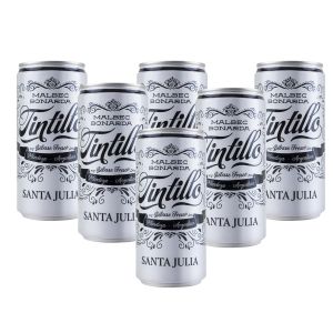 VINO SANTA JULIA TINTILLO LATA 269 CC X 6 UNIDADES