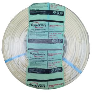 CABLE VAINA PLANA 2X1 MM X 100 METROS MARFIL EPUYEN