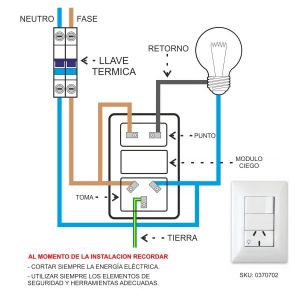 SET ARMADO LINEA DUNA MAS 1 PUNTO Y 1 TOMA 10A EXULTT - Vista 3