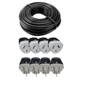 CABLE PARA HACER ALARGUE NEGRO 3X1.5 MM X 100 METROS + FICHAS