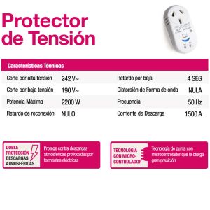 PROTECTOR DE TENSION EQ. ELECTRICOS 2200W STAND BY - Vista 1