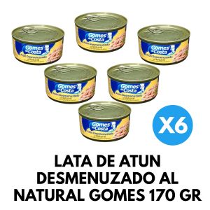 LATA DE ATUN DESMENUZADO AL NATURAL GOMES 170 GR X 6 UNIDADES - Vista 1