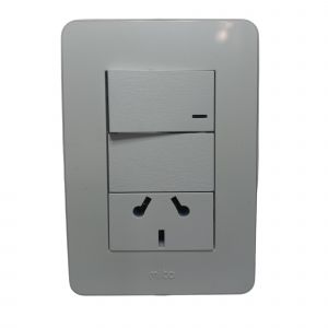 LLAVE LUZ PUNTO Y TOMA 10A ESPECIAL JELUZ VERONA MITO BL/BL