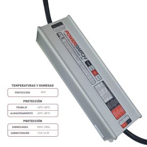 FUENTE LED SWITCHING 12V 12.5A 150W IP67 POWER SWITCH - Vista 3