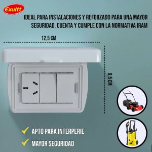 TAPA CAPSULADA EXTERIOR RIGIDA + PUNTO Y TOMA 10A EXULTT URBANA - Vista 2