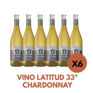 VINO LATITUD 33º CHARDONNAY 750 CC X 6 BOTELLAS - Vista 1