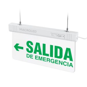 CARTEL DE EMERGENCIA A LA IZQUIERDA LUMINOSO MACROLED