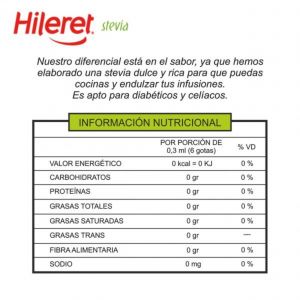 EDULCORANTE HILERET STEVIA FORTE LIQUIDO 200 ML X 9 UNIDADES - Vista 2