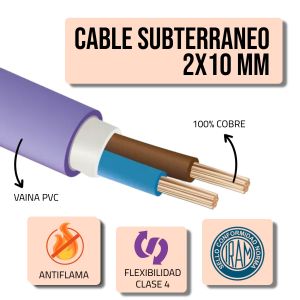 CABLE SUBTERRANEO 2X10 MM X METRO EPUYEN - Vista 2