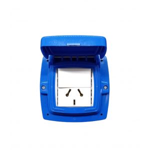 LLAVE 1 PUNTO Y TOMA 10 AMP ESPECIAL CAPSULADO EMBUTIR AZUL