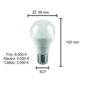 LAMPARA BULBO LED 7W E27 MACROLED - Vista 6