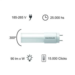 TUBO LED 18W T8 1.20 MTS VIDRIO MACROLED - Vista 7