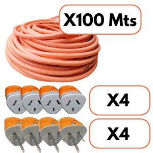CABLE PARA HACER ALARGUE NARANJA 2X1.5 MM X 100 METROS + FICHAS - Vista 1
