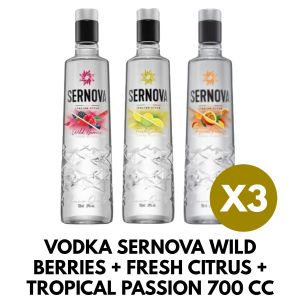 VODKA SERNOVA WILD BERRIES +  FRESH CITRUS + TROPICAL PASSION 700 CC - Vista 1