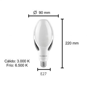 LAMPARA HIGHPOWER LED 40W E27 MAGNOLIA PVC/ALUM MACROLED - Vista 6