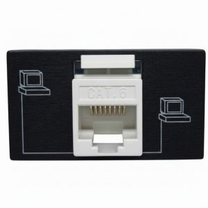 MODULO TOMA P/ RED RJ45 CAT 6 JELUZ PLATINUM NEGRO - Vista 1
