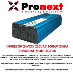 INVERSOR 24VCC/ 220VAC 1000W ONDA SENOIDAL MODIFICADA - Vista 1